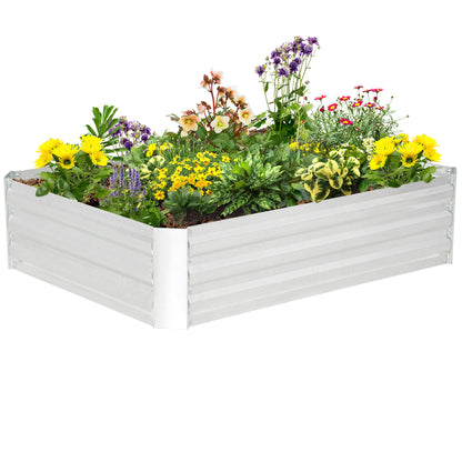 Raised Bed Made of Steel, Planting Bed Greenhouse Garden Bed Flower Box Stackable, Planter Vegetable Bed 120x90x30cm for Garden Balcony, Planter for Flowers, Plants, Vegetables