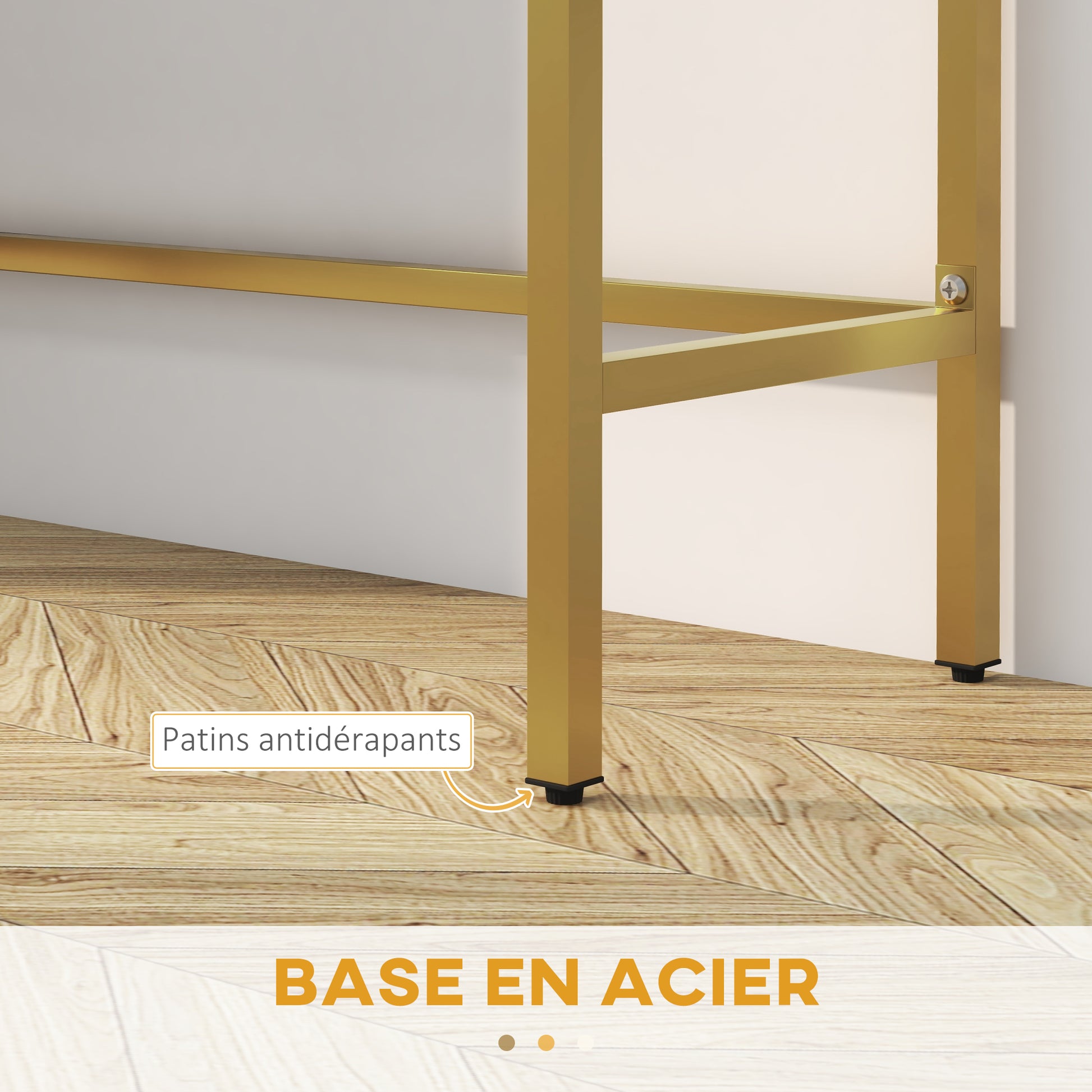 Console Table, Console Furniture, with 2 Drawers, Steel Frame, Entry Console, with Non-Slip Feet, for Entryway, Living Room, White