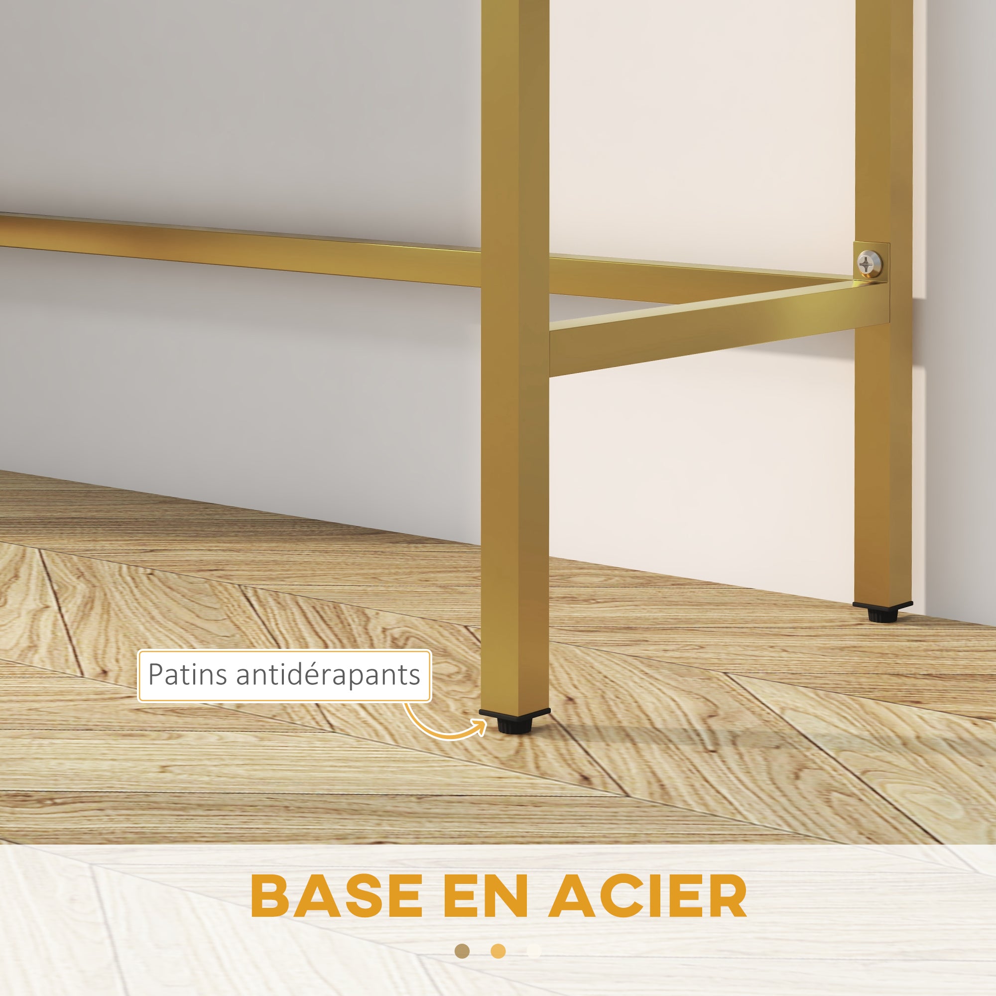 Console Table, Console Furniture, with 2 Drawers, Steel Frame, Entry Console, with Non-Slip Feet, for Entryway, Living Room, White