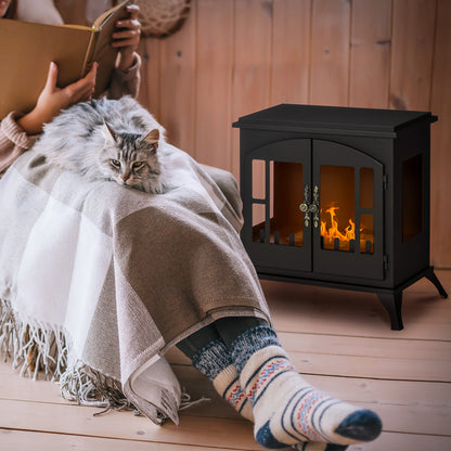 Bioethanol Fireplace Freestanding Bioethanol Stove with 0.9 L Stainless Steel Flame Extinguisher Combustion Time 3H for Indoors 20-25 m² 55x31x55 cm Black