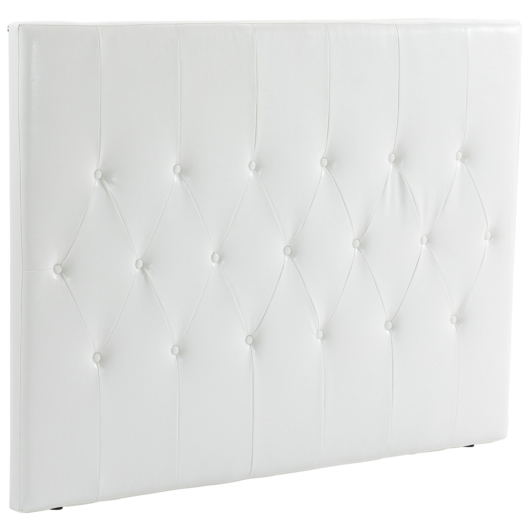 160 cm Bed Headboard Upholstered in PU Leather 2 Ways to Use - Vertical or Wall-Mounted Headboard for Bedroom White