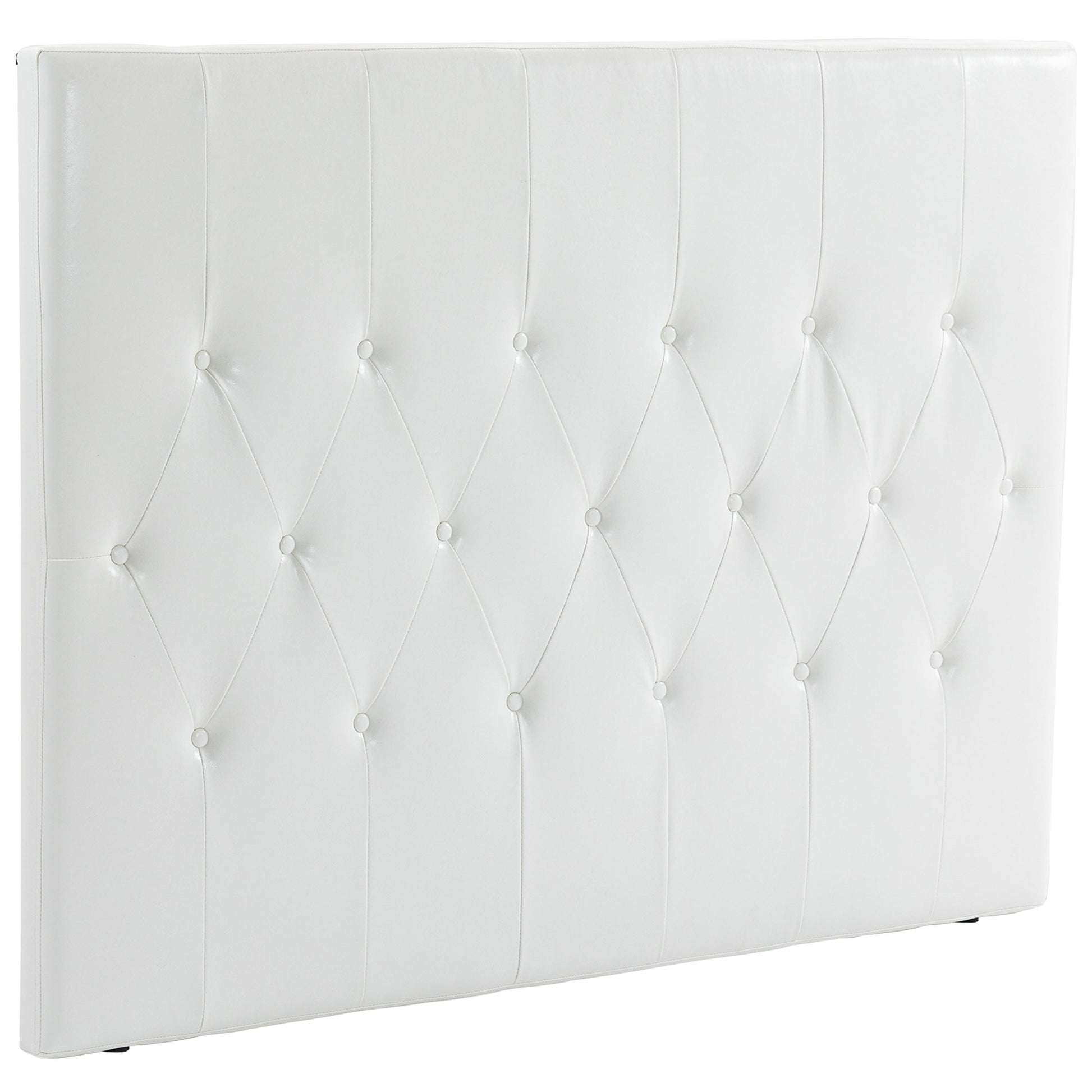 160 cm Bed Headboard Upholstered in PU Leather 2 Ways to Use - Vertical or Wall-Mounted Headboard for Bedroom White