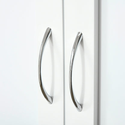 Multi-Storage Kitchen Trolley - dim. 73L x 50W x 91H cm - metal handles MDF white bamboo wood veneer top