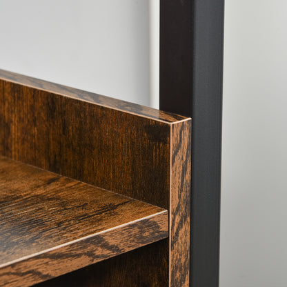 Industrial Design Wine Rack Shelf with 9-Bottle Wine Rack and Integrated Wine Glass Holder Black Metal Old Wood Grain Look