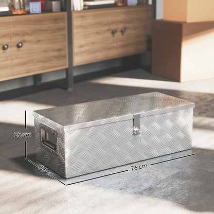 Tool Box 76 x 33 x 25 cm Toolbox Coupling Box Transport Box Aluminum Box Aluminum Case Aluminum Silver