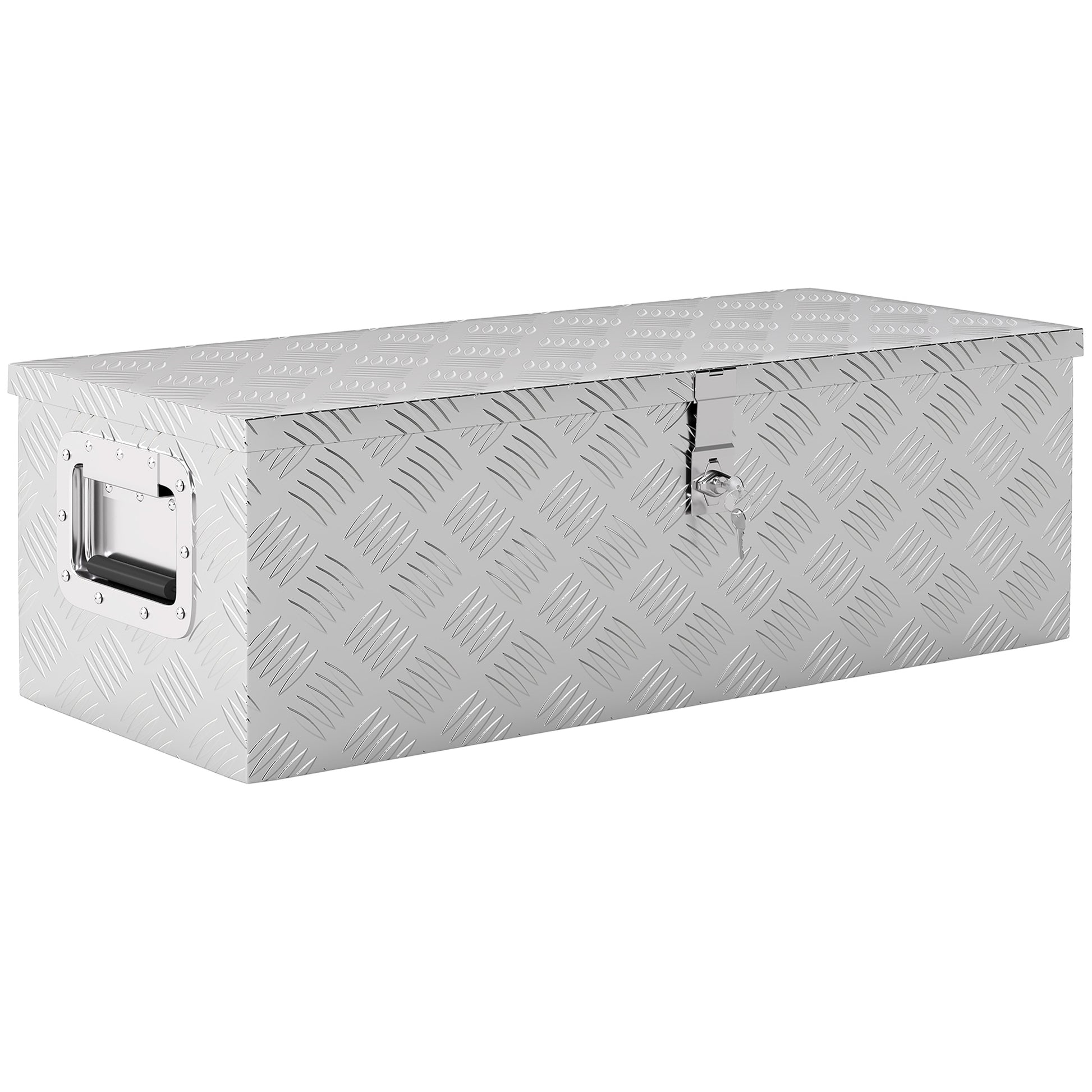 Tool Box 76 x 33 x 25 cm Toolbox Coupling Box Transport Box Aluminum Box Aluminum Case Aluminum Silver