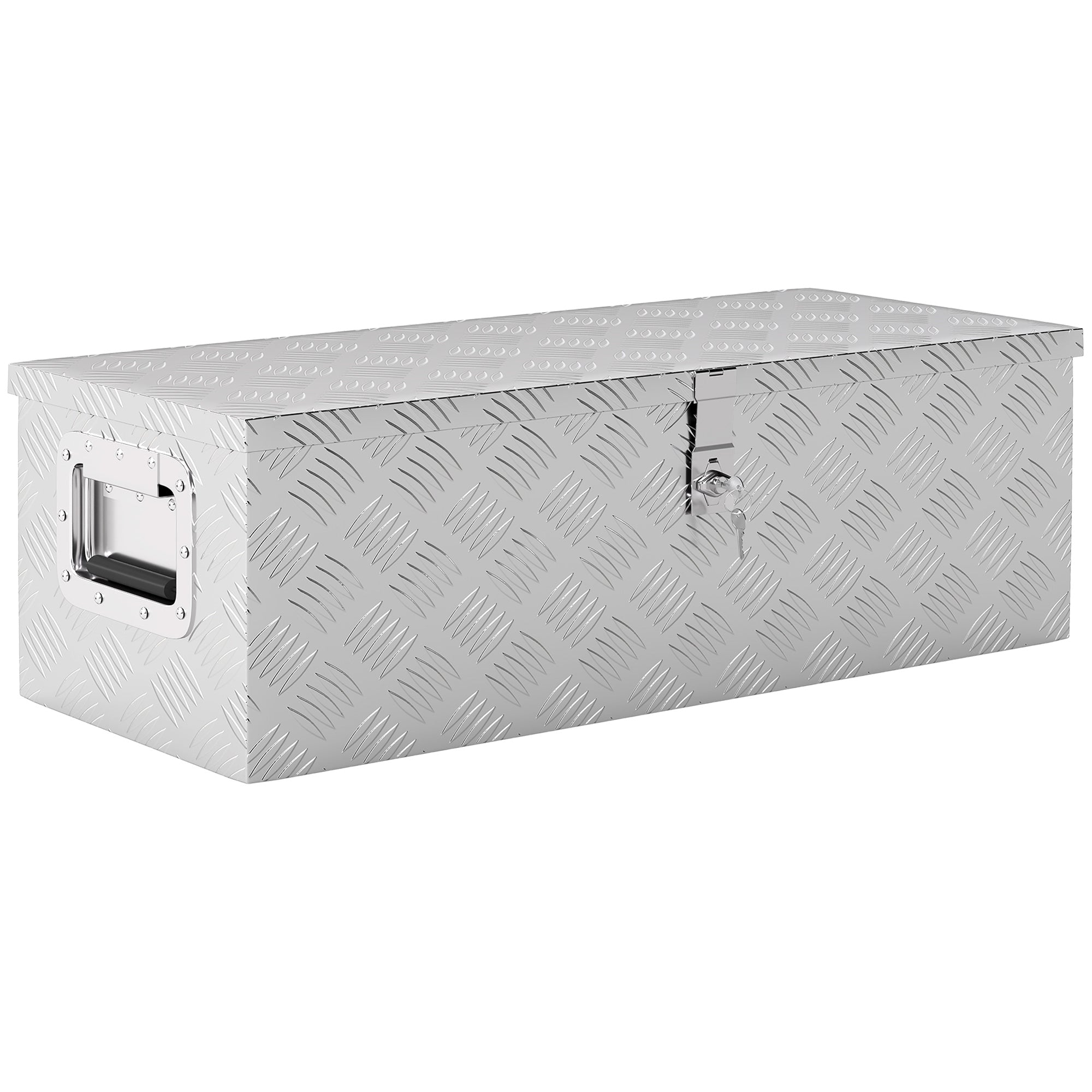 Tool Box 76 x 33 x 25 cm Toolbox Coupling Box Transport Box Aluminum Box Aluminum Case Aluminum Silver
