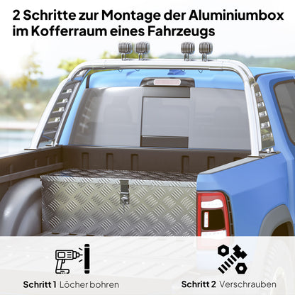 Tool Box 76 x 33 x 25 cm Toolbox Coupling Box Transport Box Aluminum Box Aluminum Case Aluminum Silver