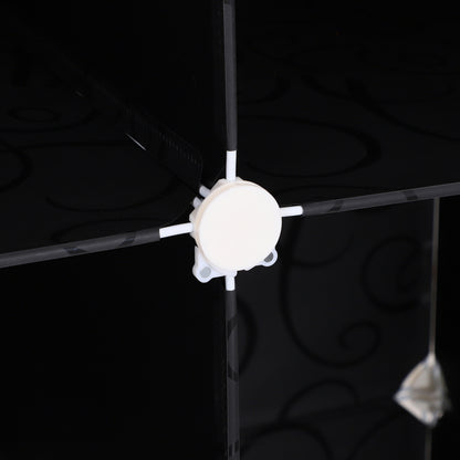 DIY Wardrobe Shelving System with 2 Large and 9 Small Cubes DIY Cube Storage, Shoe Rack, Bookshelf Toy Cabinet Black 111 x 47 x 145 cm