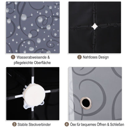 DIY Wardrobe Shelving System with 2 Large and 9 Small Cubes DIY Cube Storage, Shoe Rack, Bookshelf Toy Cabinet Black 111 x 47 x 145 cm