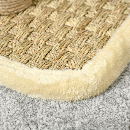 Small Cat Scratching Post Cat Tree for Single Cat Cat Play Post Cat Toy Climbing Tree Jute Khaki+Light Brown 40 x 30 x 56 cm