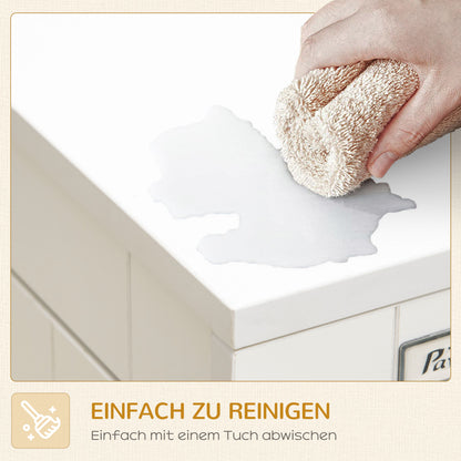 Home Dog Cage, Dog Crate with 2 Doors, Washable Cushion, Dog House with Adjustable Feet, Latch, for Large Dogs up to 30 kg, White, 94 x 60 x 71.5 cm