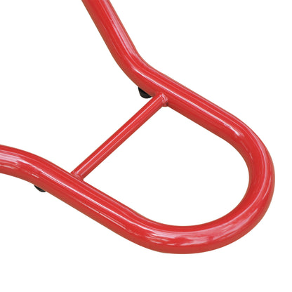 Motorcycle Stand Universal Portable Rear Steel Lift Type with 2 Forks and Wheels 80x50x40 cm Red