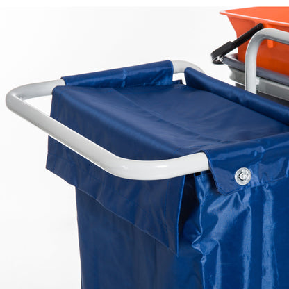 Professional Multipurpose Cleaning Trolley with 4 Buckets Wheels Canvas Bag 118 × 73 × 103cm