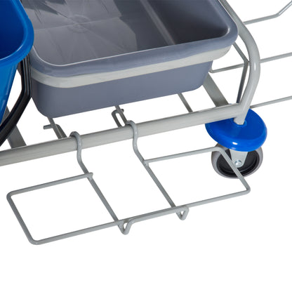 Professional Multipurpose Cleaning Trolley with 4 Buckets Wheels Canvas Bag 118 × 73 × 103cm