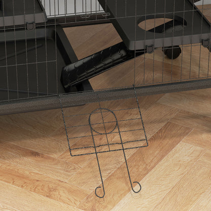 4-Level Cage for Small Animals Cage for Rodents with Wheels, Ramps, Hanging Hammock, and Removable Tray Enclosure for Rabbits Chinchillas Ferrets 31.5x20.5x50 inches Dark Gray
