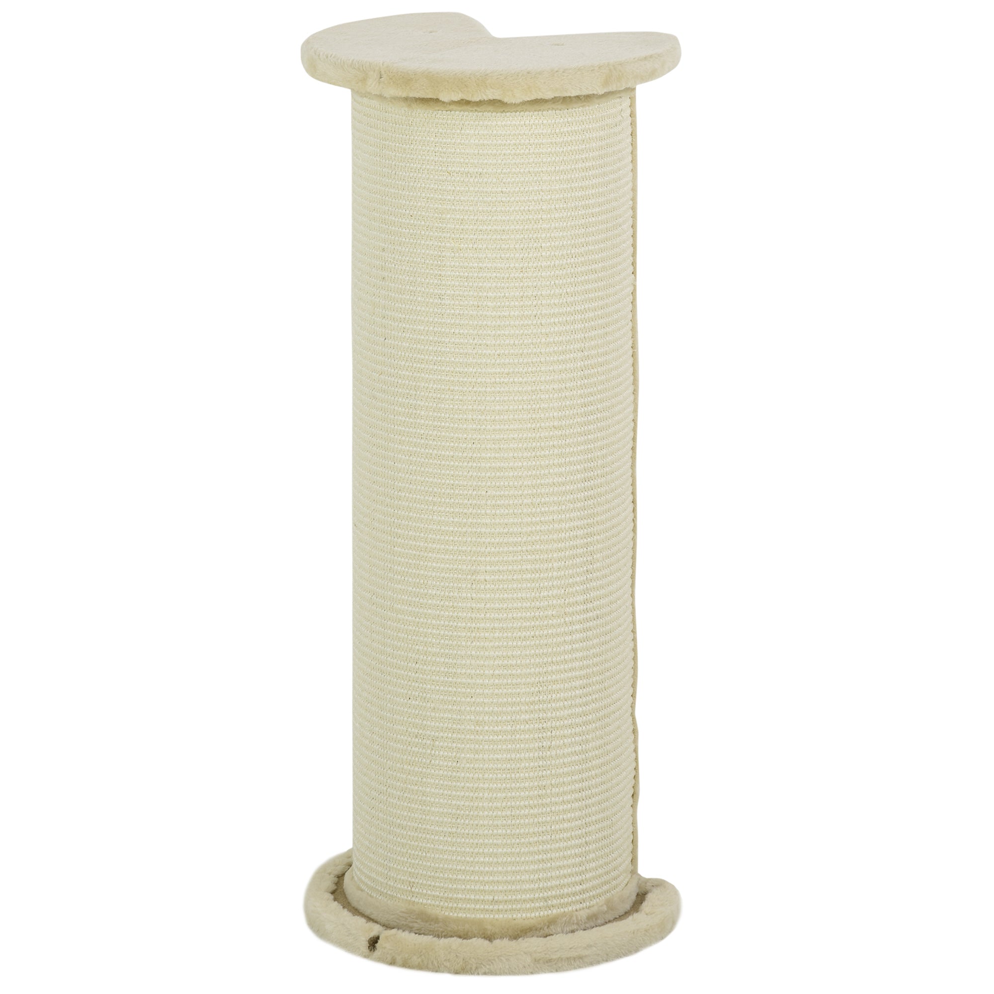 Cat Scratching Post 85cm High Scratching Pole with Sisal Rope, Tilt Protection Cat Scratching Tree for Medium Sized Cats, Cream White