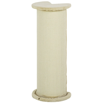 Cat Scratching Post 85cm High Scratching Pole with Sisal Rope, Tilt Protection Cat Scratching Tree for Medium Sized Cats, Cream White