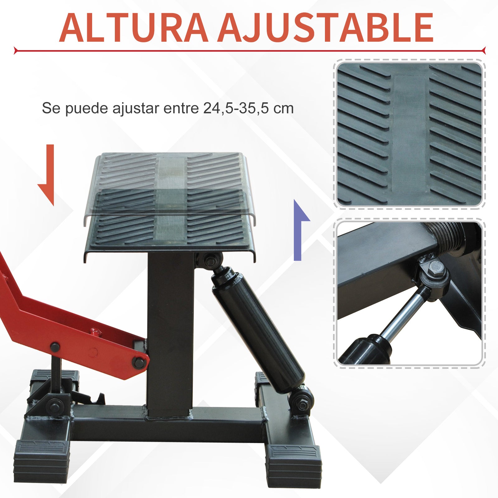 Universal Adjustable Motorcycle Lift Stand for Motocross Support for Parking or Repair Damping Load 150kg Steel
