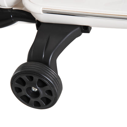 Electric Motorcycle for Kids 3-6 Years Old with VESPA License Battery-Powered Motorcycle for Kids with Music Speed 2-3 km/h and Horn Load 25 kg White