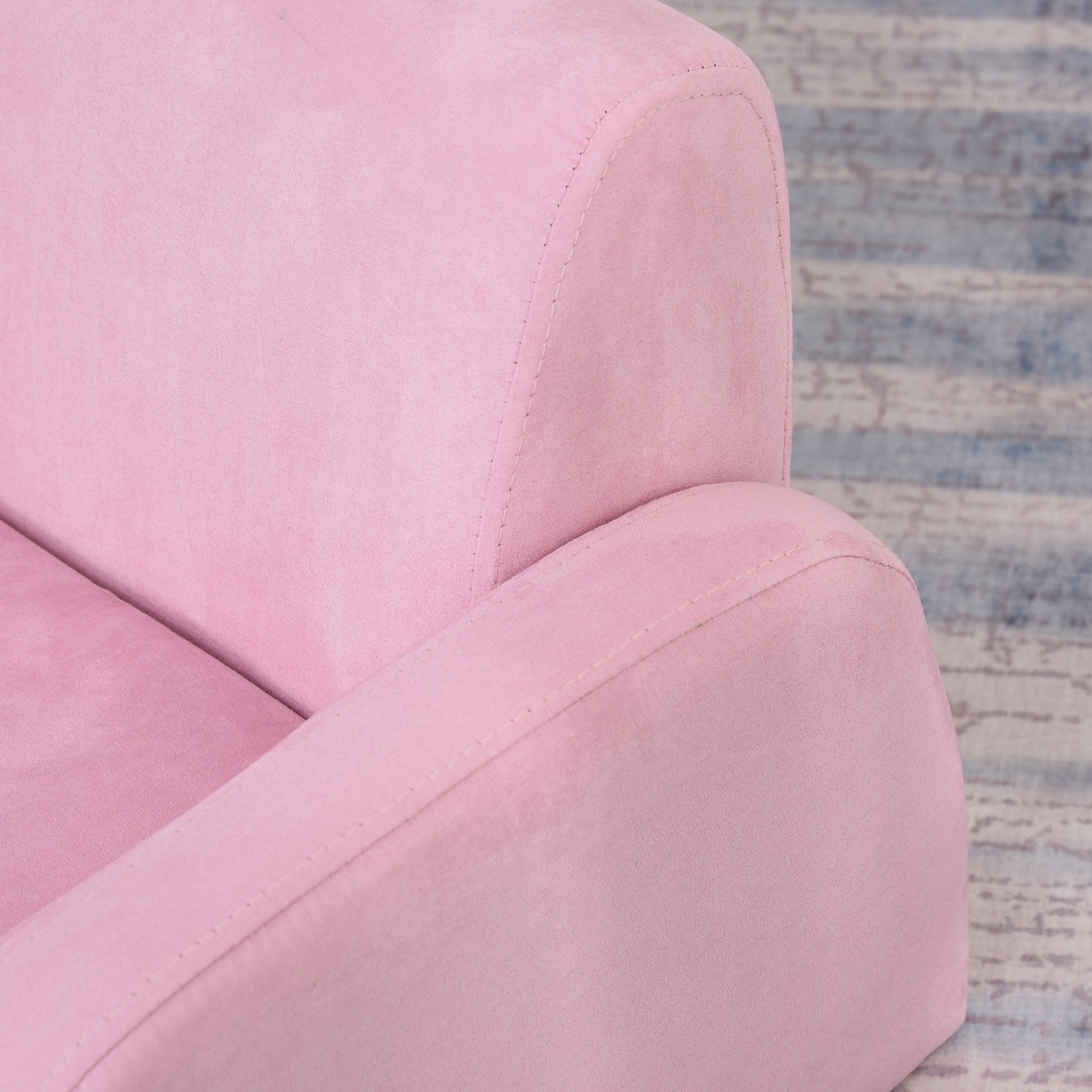 Kids Sofa for 3-Year-Olds Transformable 2-in-1 Children's Folding Bed with Armrests Wide Padded Seat 47x45x38 cm Pink