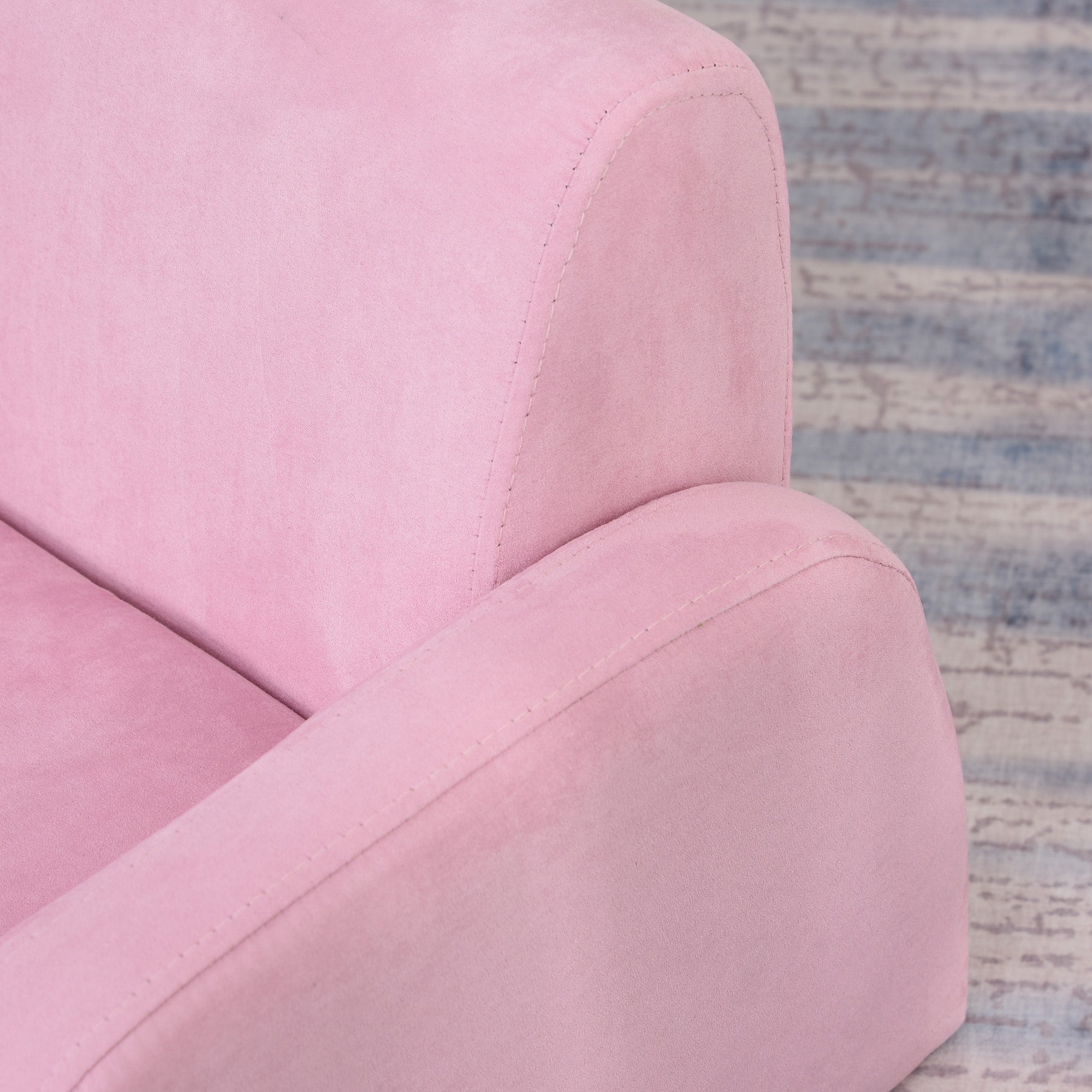 Kids Sofa for 3-Year-Olds Transformable 2-in-1 Children's Folding Bed with Armrests Wide Padded Seat 47x45x38 cm Pink