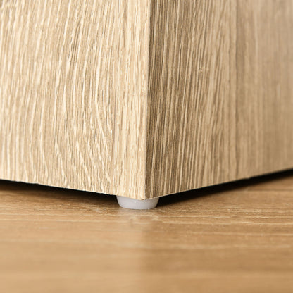 5-Tier Bookshelf with 3 Adjustable Shelves Antitip Storage for Living Room Office Study 63x29.5x176 cm Natural Wood