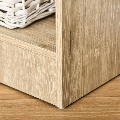 5-Tier Bookshelf with 3 Adjustable Shelves Antitip Storage for Living Room Office Study 63x29.5x176 cm Natural Wood