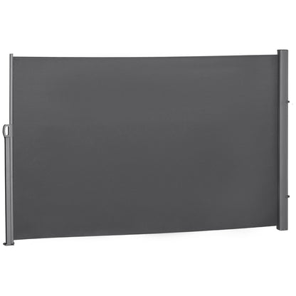 Retractable Side Awning 300x180 cm Roll-up Screen Privacy Screen Waterproof and Anti-UV Privacy Protection for Garden Balcony Terrace Gray