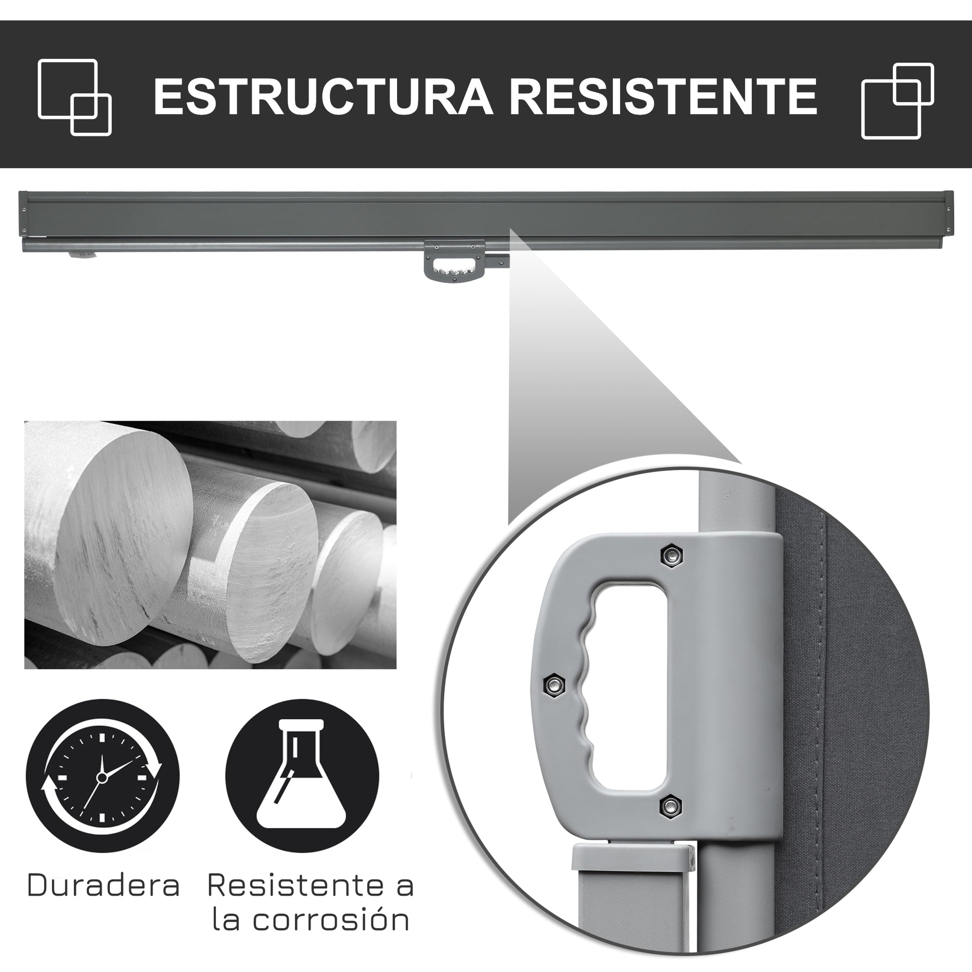 Retractable Side Awning 300x180 cm Roll-up Screen Privacy Screen Waterproof and Anti-UV Privacy Protection for Garden Balcony Terrace Gray