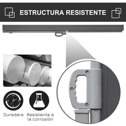 Retractable Side Awning 300x180 cm Roll-up Screen Privacy Screen Waterproof and Anti-UV Privacy Protection for Garden Balcony Terrace Gray
