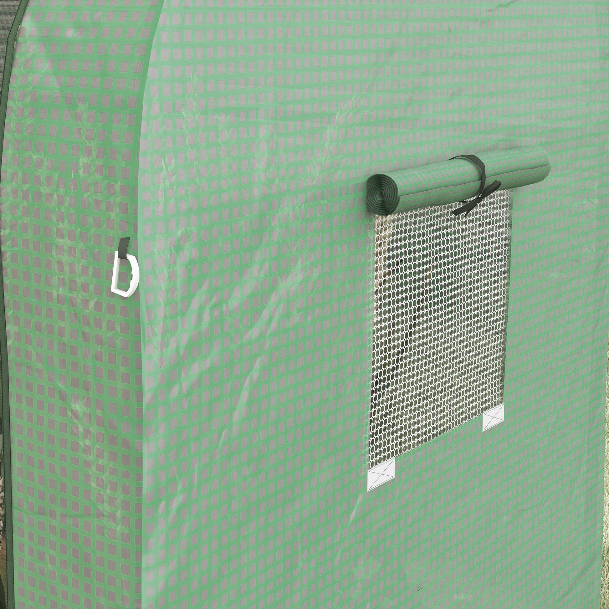 Garden Greenhouse Sturdy Greenhouse with 4 Roll-up Doors 2 Anti-UV Zipper Doors  for Plant Flowers Tomatoes Cultivation on Terrace Patio 185x94x150 cm Green