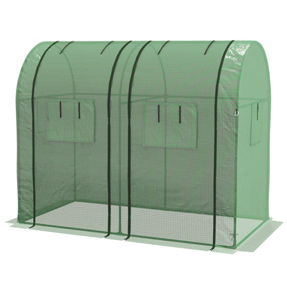 Garden Greenhouse Sturdy Greenhouse with 4 Roll-up Doors 2 Anti-UV Zipper Doors  for Plant Flowers Tomatoes Cultivation on Terrace Patio 185x94x150 cm Green
