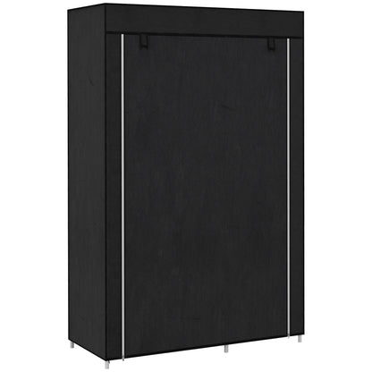 Wardrobe Fabric Wardrobe with 6 Shelves, Clothes Rail, Zipper Folding Wardrobe for Dressing Room Bedroom, 103 x 43 x 162.5 cm, Black