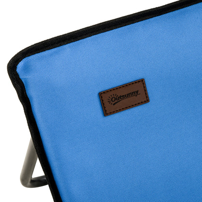 Set of 2 Padded Beach Mats - Beach Mattress - Beach Mats - Multi-Position Reclining Backrest - Included Carrying Bag - Blue Oxford Steel