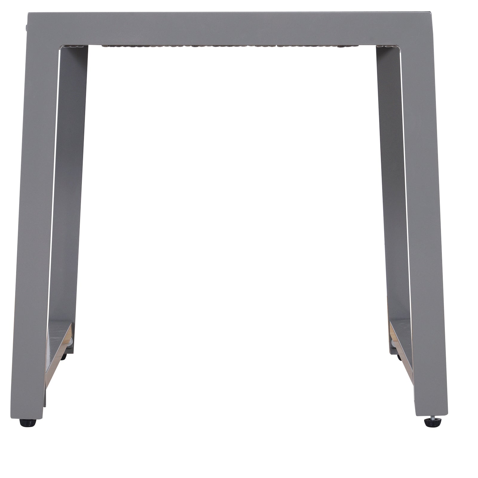 Garden Table Outdoor Side Table Table Patio Furniture with Tempered Glass Polyrattan + Aluminum Gray 50 x 49.5 x 50 cm