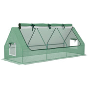 Greenhouse with Windows, PE Grid Film, UV Resistant Foil Greenhouse Made of Steel, Greenhouse for Balcony, Garden 240x90x90cm, Tomato Greenhouse for Vegetables, Flowers, Plants, Green