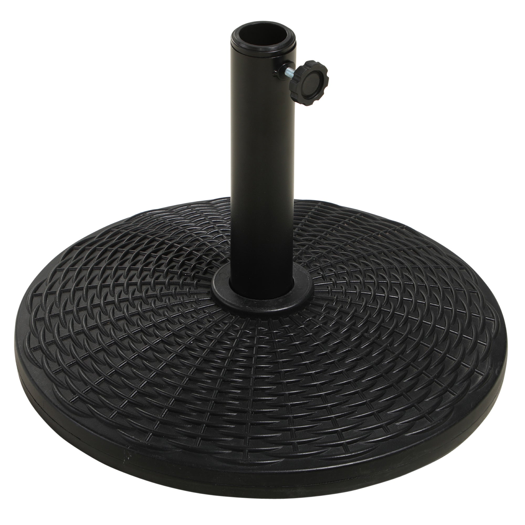 Round Parasol Base Weight Stand Ø 44.5 x 32 cm net weight 12.5 KG HDPE and black cement