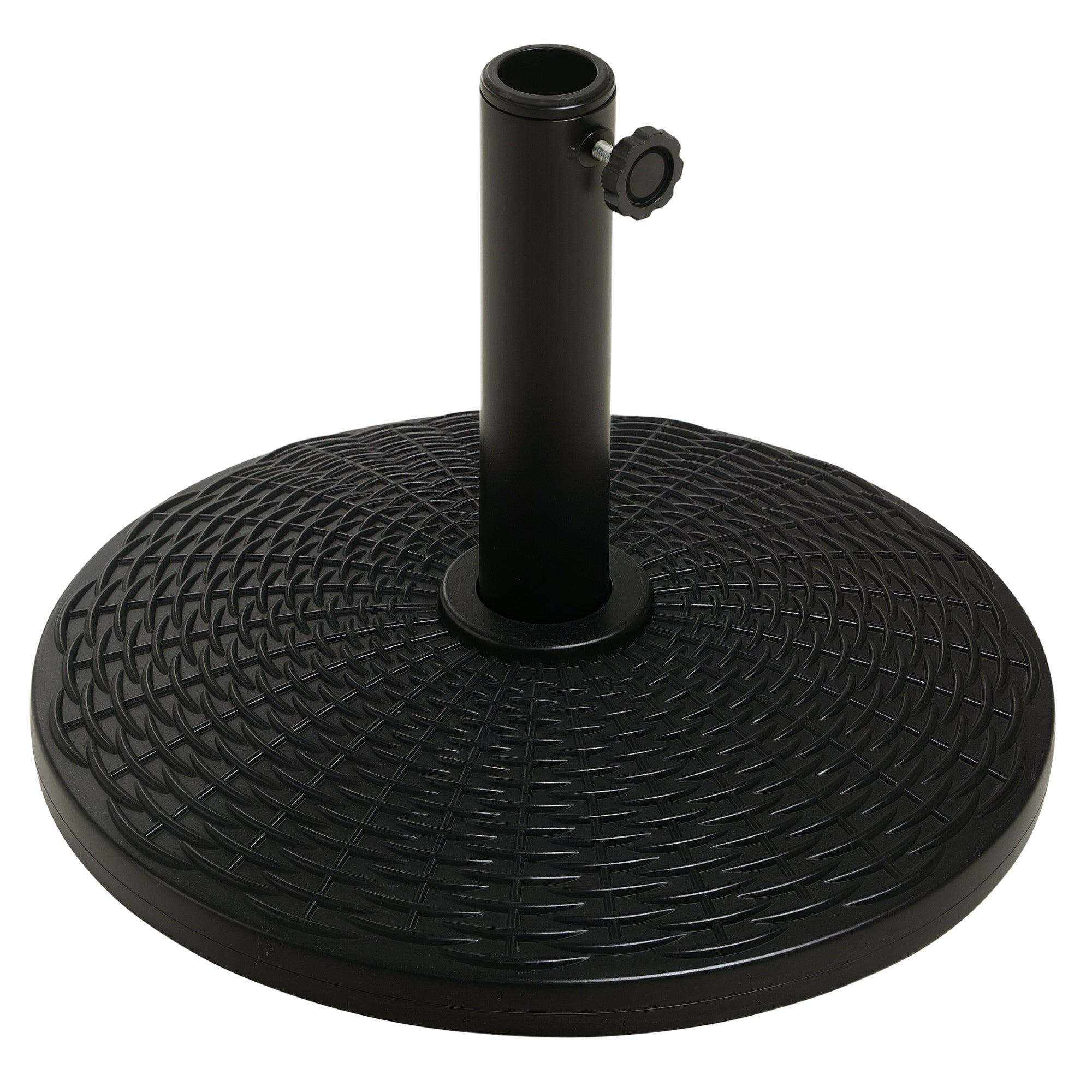 Round Parasol Base Weight Stand Ø 44.5 x 32 cm net weight 12.5 KG HDPE and black cement