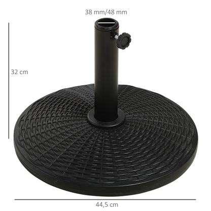 Round Parasol Base Weight Stand Ø 44.5 x 32 cm net weight 12.5 KG HDPE and black cement
