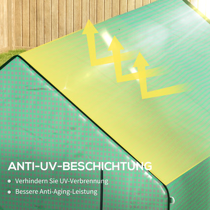 Replacement Greenhouse Cover with UV Protection, Side Window, Replacement Cover with Roll-Up Door, PE Cover for Tunnel Greenhouse, 140 x 213 x 190 cm, Green