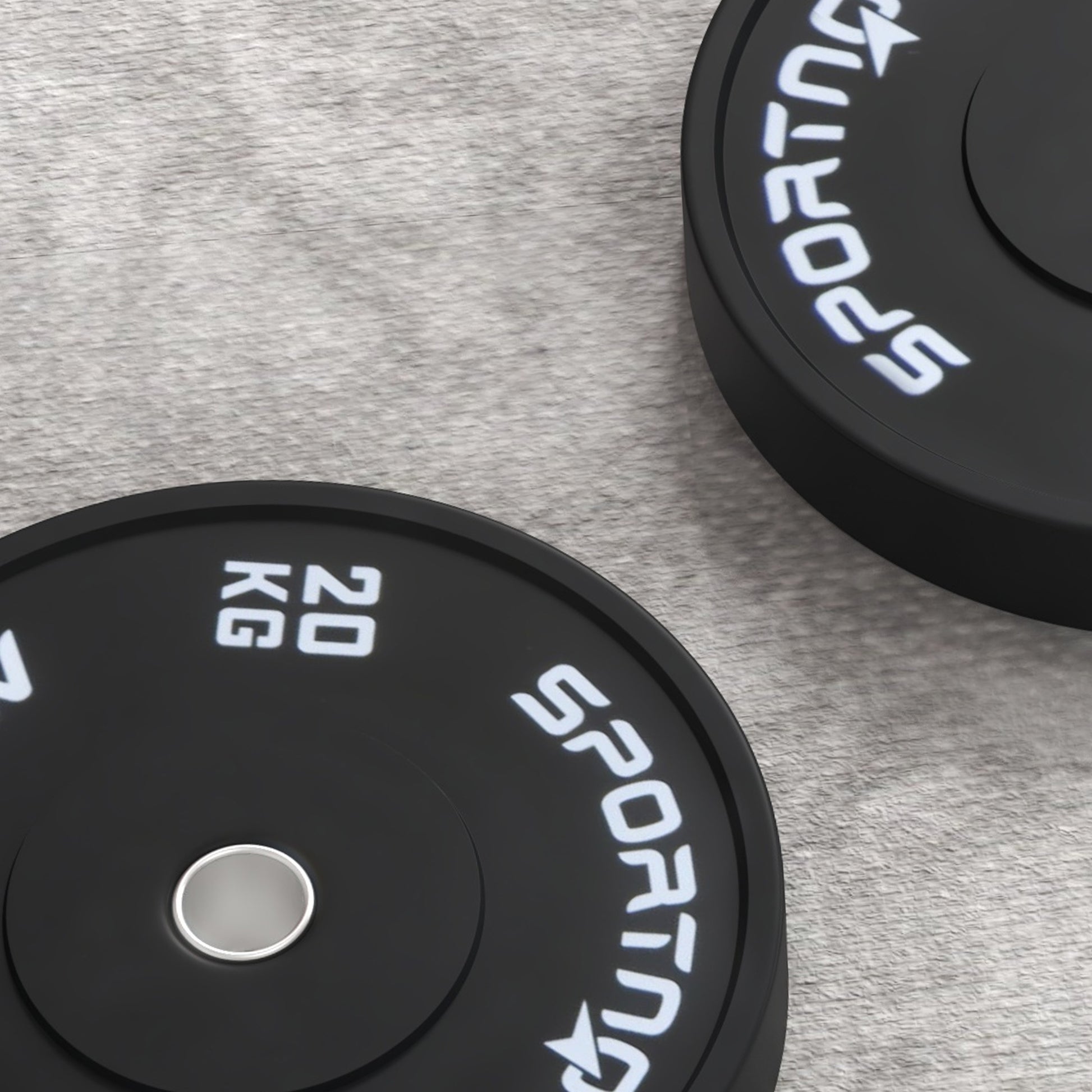 SPORTNOW Set of 2 20 kg Gym Plates, Plates for Barbell and Dumbbells with Ø5 cm Attachment for Home and Gym Workout, Black