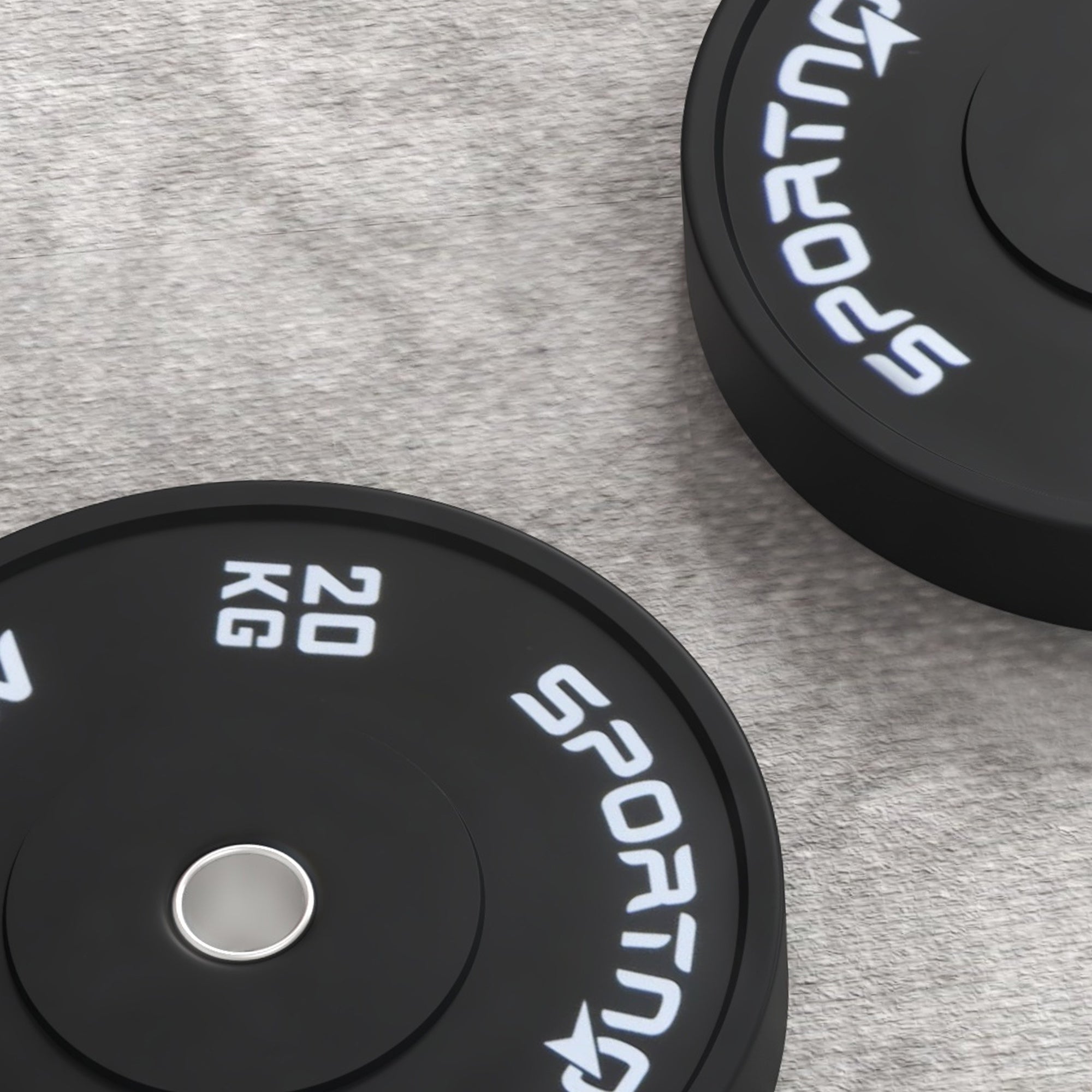 SPORTNOW Set of 2 20 kg Gym Plates, Plates for Barbell and Dumbbells with Ø5 cm Attachment for Home and Gym Workout, Black