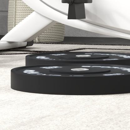 SPORTNOW Set of 2 20 kg Gym Plates, Plates for Barbell and Dumbbells with Ø5 cm Attachment for Home and Gym Workout, Black