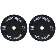 SPORTNOW Set of 2 20 kg Gym Plates, Plates for Barbell and Dumbbells with Ø5 cm Attachment for Home and Gym Workout, Black