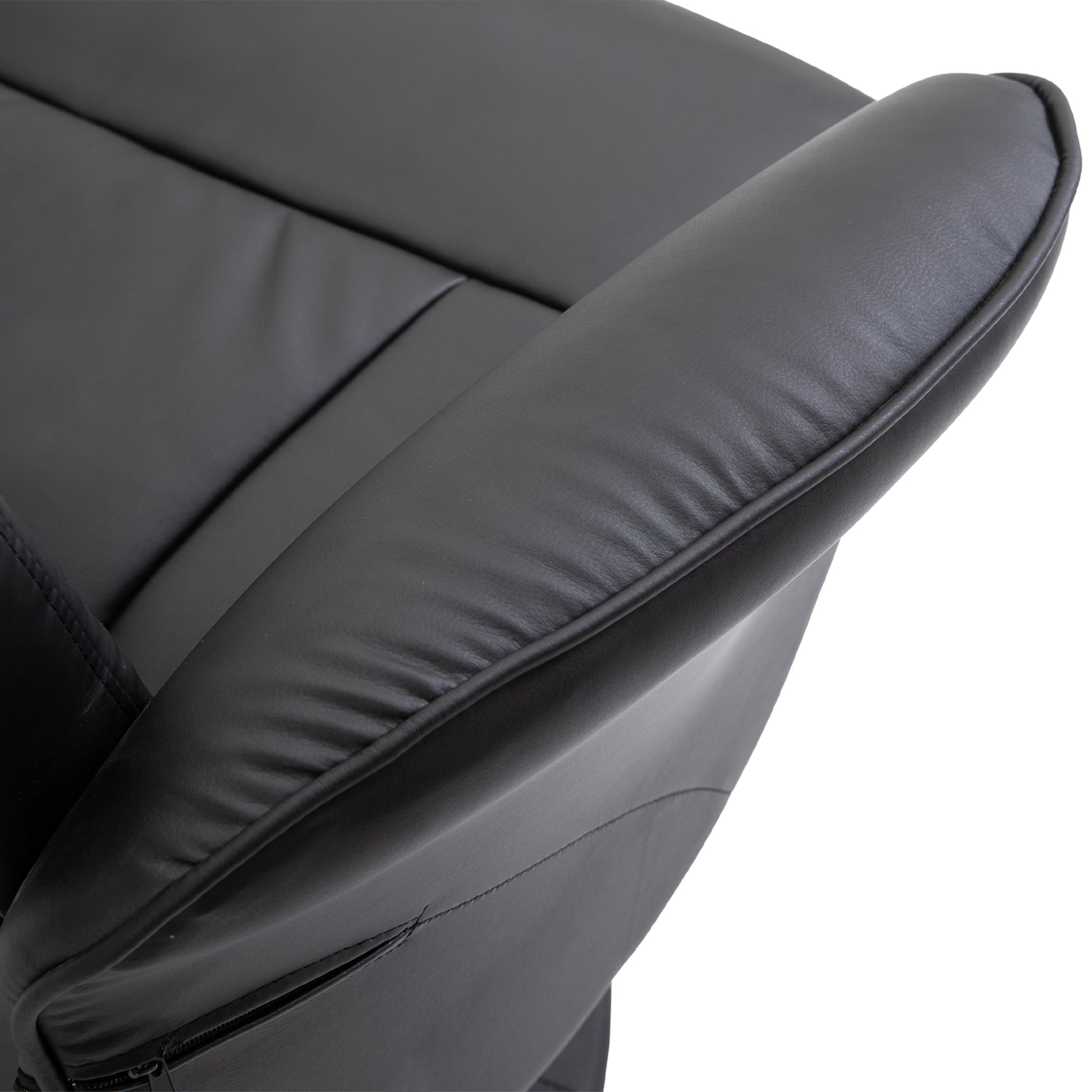 Living Room Chair with Ottoman Footrest Upholstered in PU Reclining Relax Chair up to 145° and 360° Swivel with Adjustable Back for Living Room Bedroom Office 76x81x101 cm Black