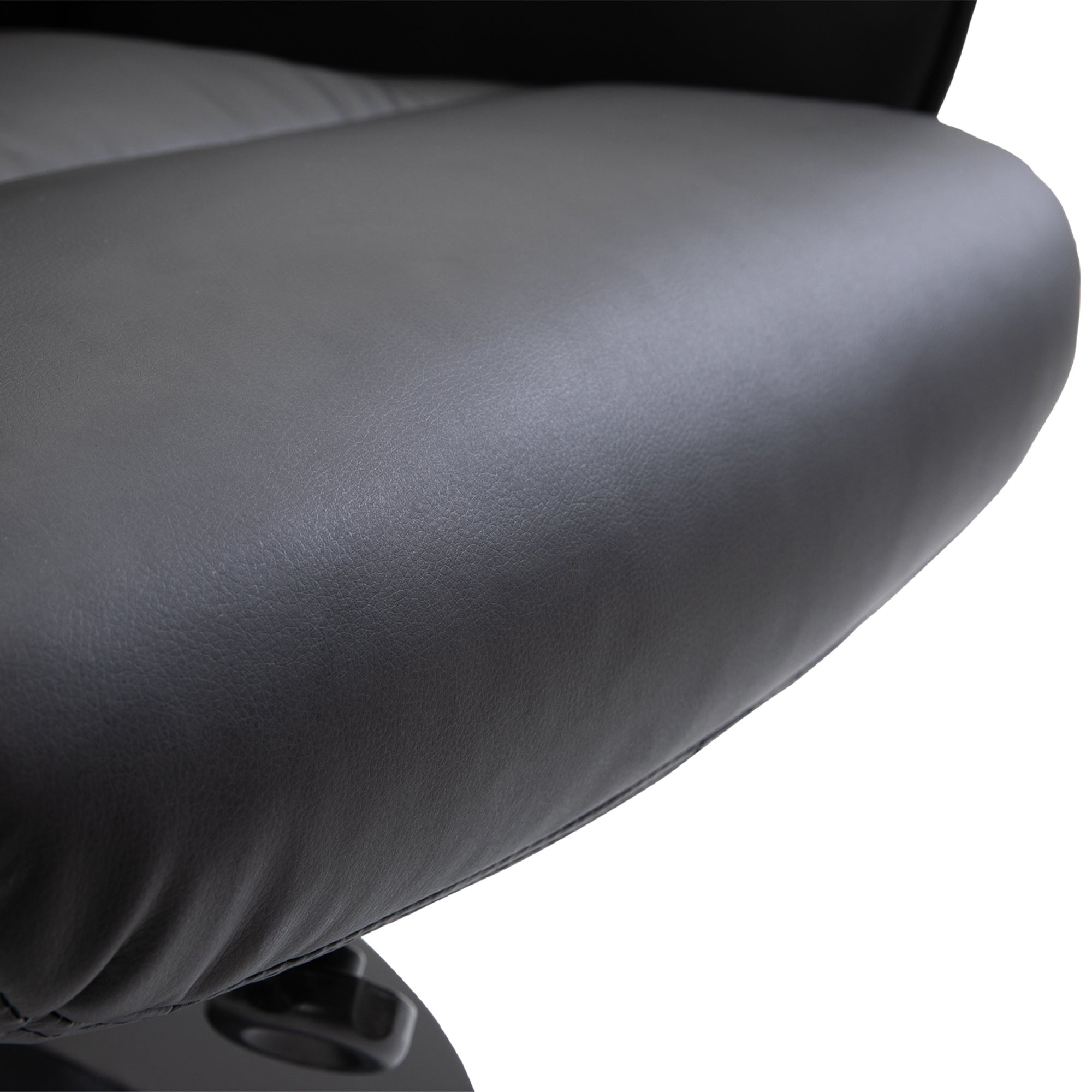 Living Room Chair with Ottoman Footrest Upholstered in PU Reclining Relax Chair up to 145° and 360° Swivel with Adjustable Back for Living Room Bedroom Office 76x81x101 cm Black