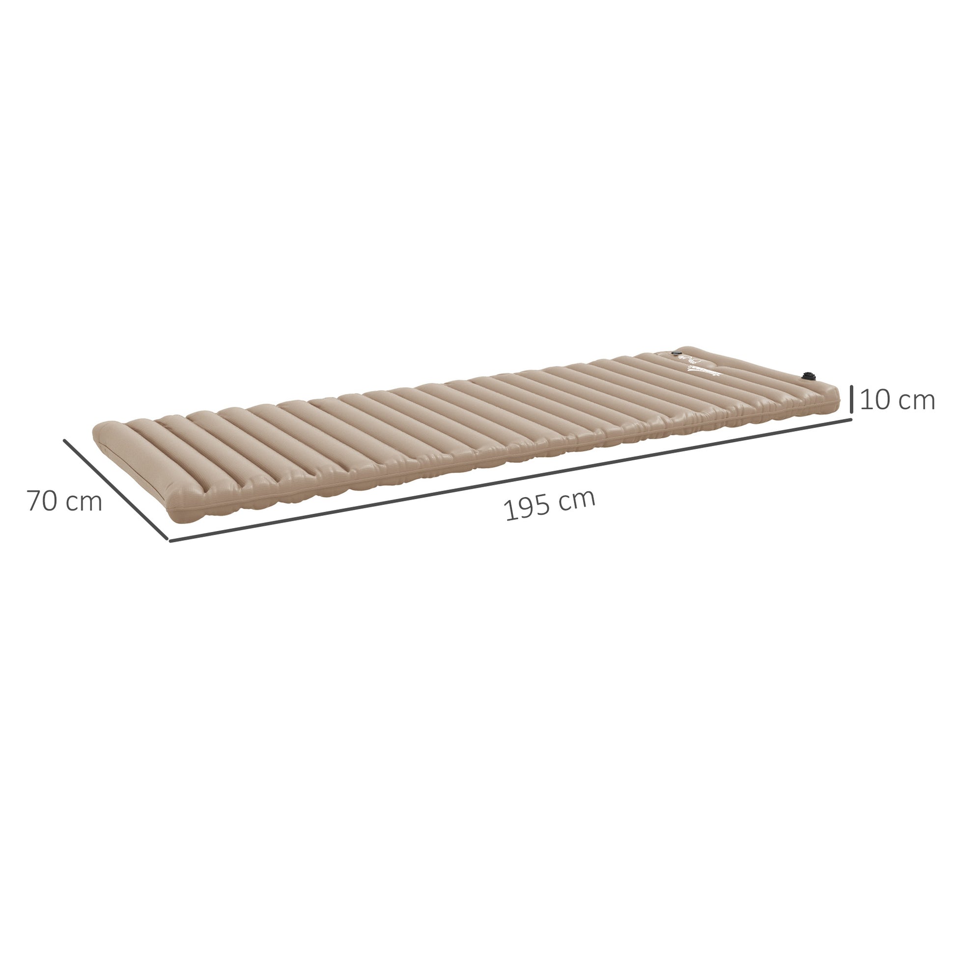 Camping Air Mattress, Inflatable Mattress with Foot Pump, Water-Resistant Air Bed with Carrying Bag, Sleeping Pad for Garden, Holds up to 120 kg, Khaki