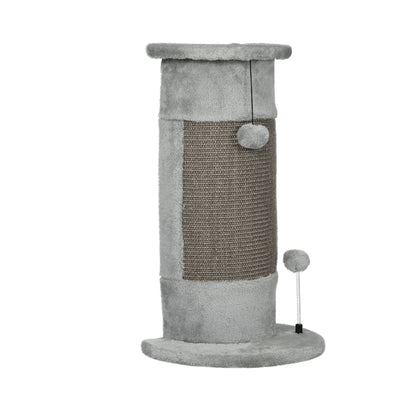 Corner Scratching Post, 58cm Sisal Scratching Pole, Cat Tree for Cats, Small Cat Scratching Post with Scratching Ball, Cat Furniture for Indoor, Gray