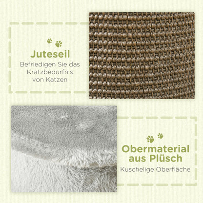 Corner Scratching Post, 58cm Sisal Scratching Pole, Cat Tree for Cats, Small Cat Scratching Post with Scratching Ball, Cat Furniture for Indoor, Gray